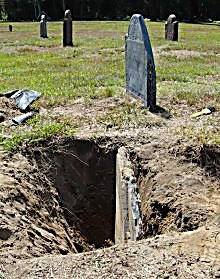 uncovered slate gravestone