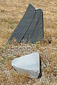 broken headstone & footstone fragment