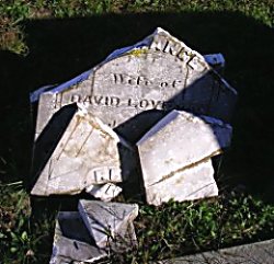 broken headstone