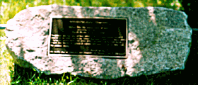 stone monument with plaque